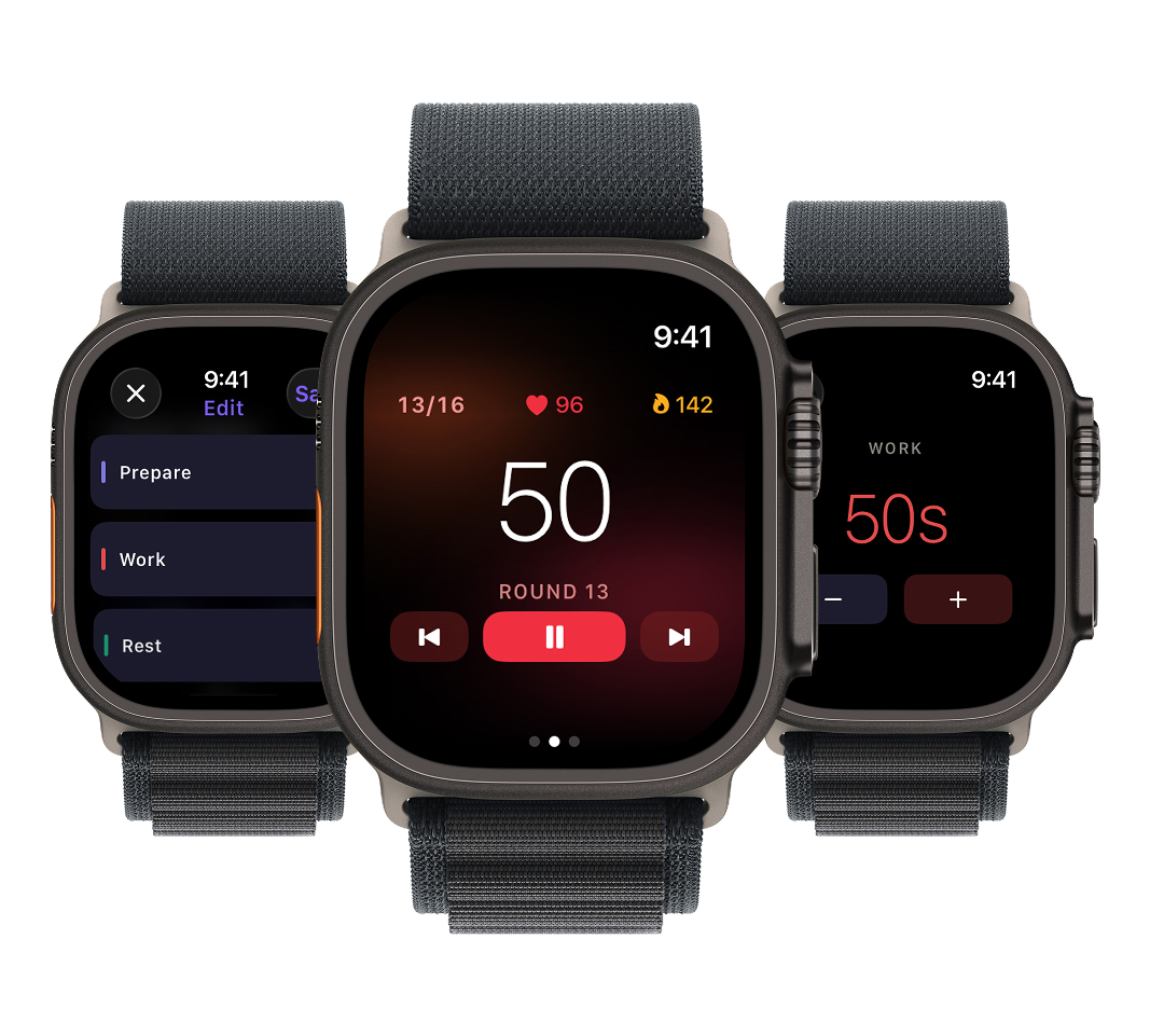 Apple Watch showing Taba timer with heart rate